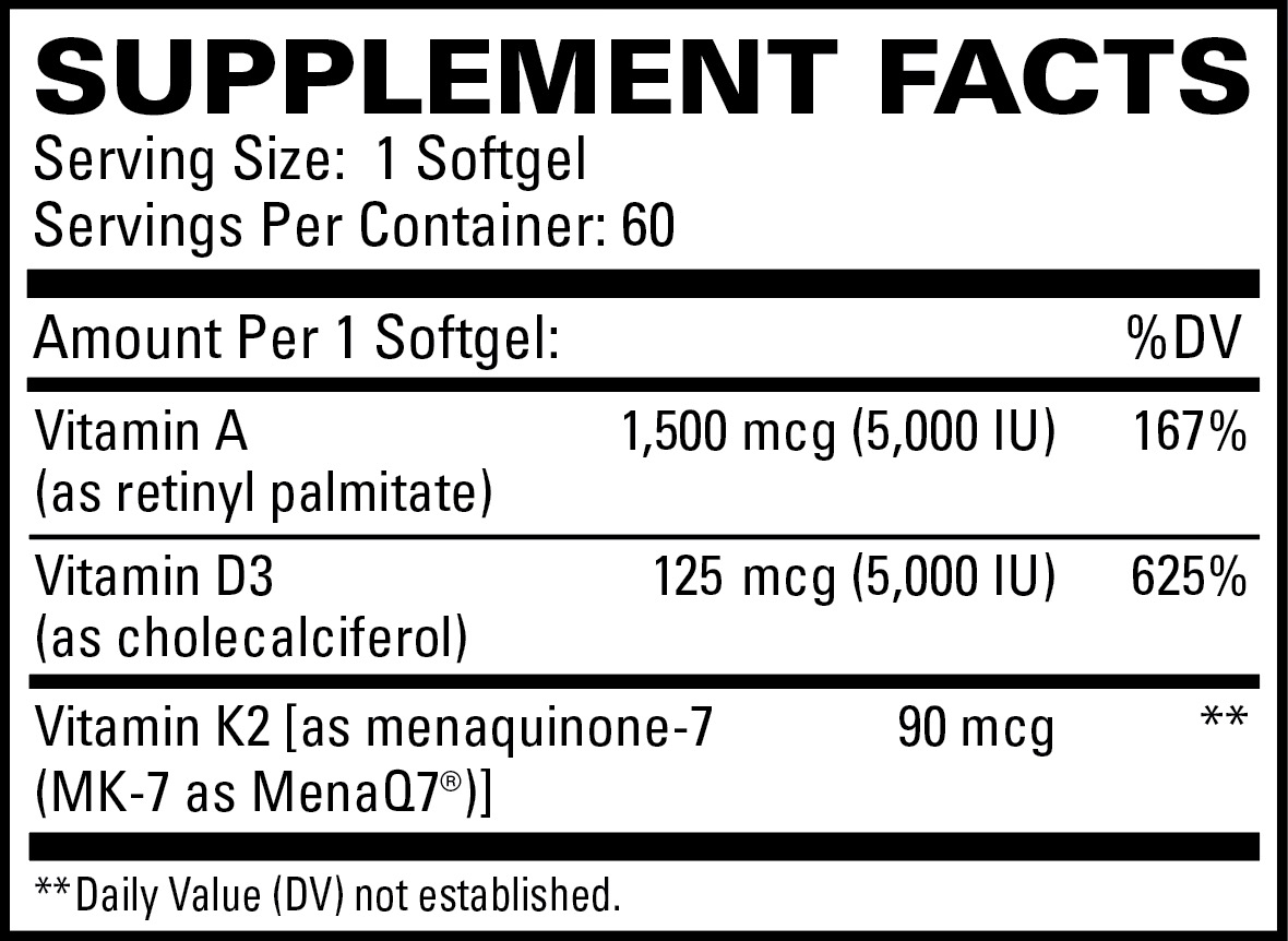 ADK2 Cardio Health supplement facts