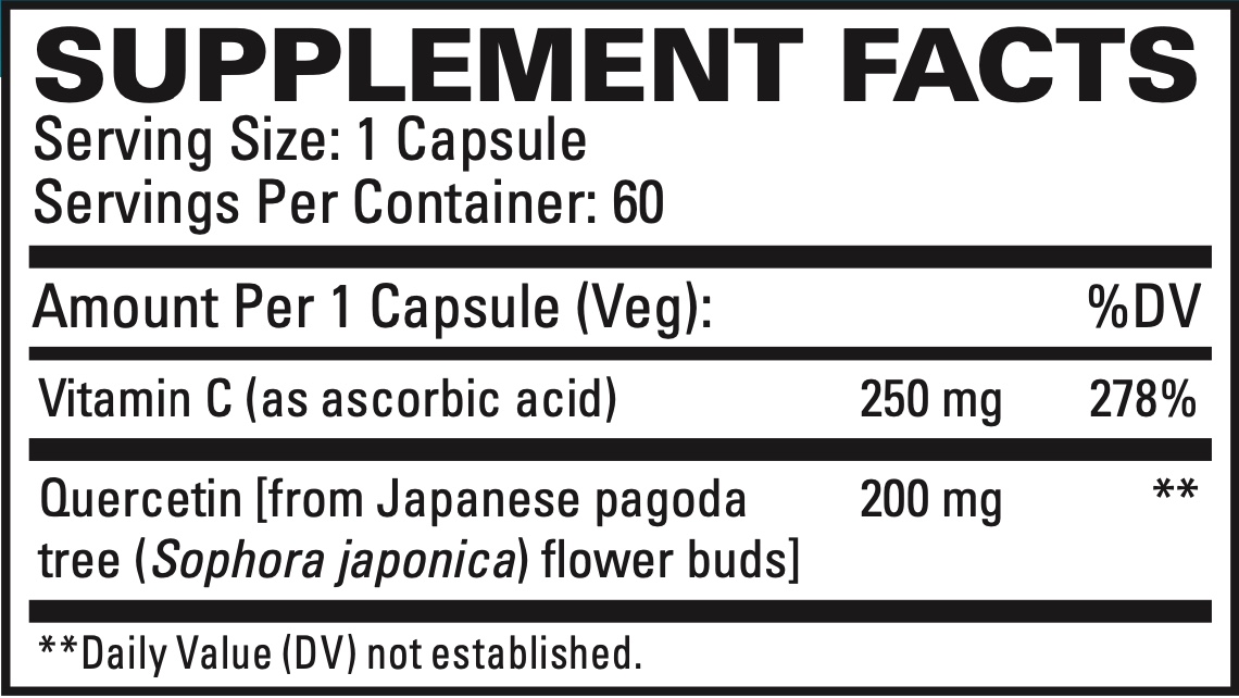 Quercetin plus Vitamin C supplement facts