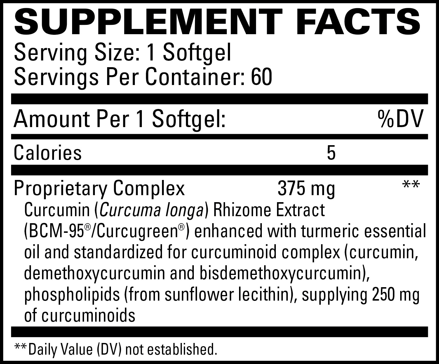 CuraPro supplement facts