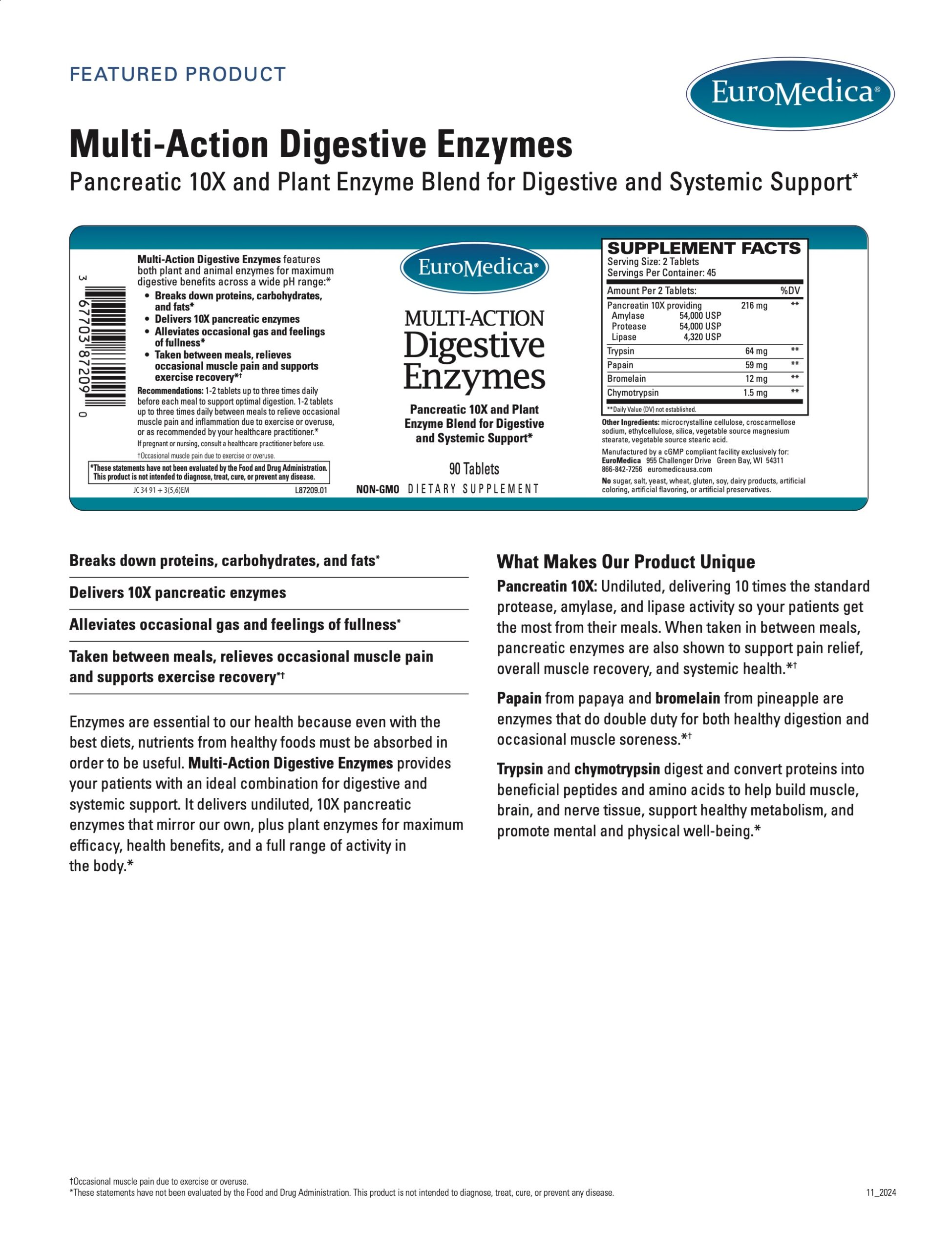 Multi-Action Digestive Enzymes Sell Sheet