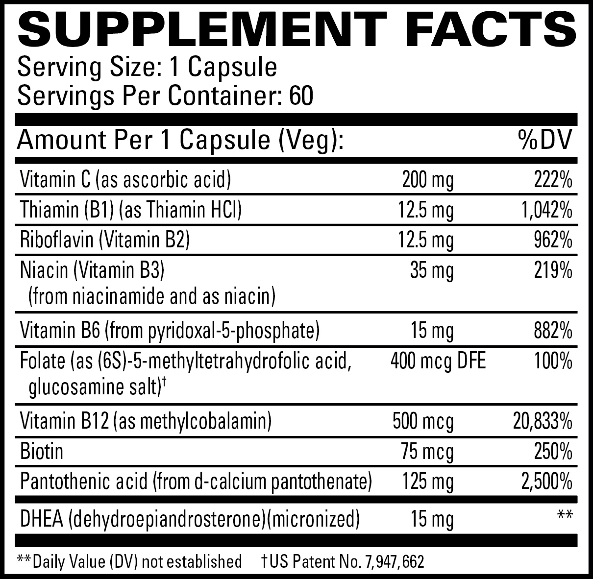 Cortisol Stress Support supplement facts