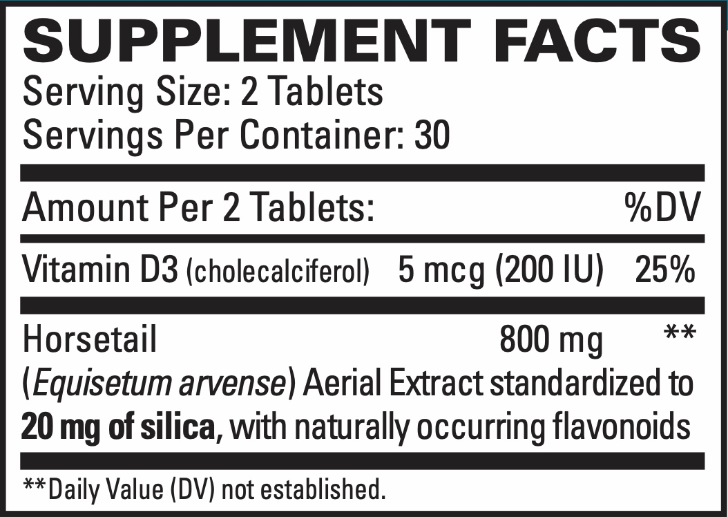 Silica-20 supplement facts