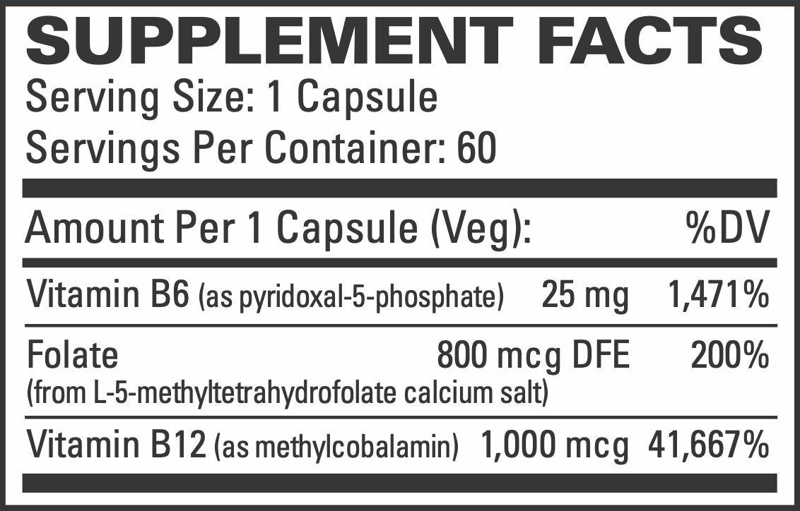 Active B Complex supplement facts